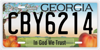 GA license plate CBY6214