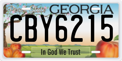 GA license plate CBY6215