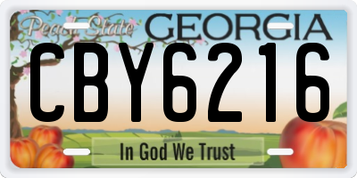 GA license plate CBY6216