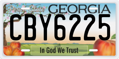 GA license plate CBY6225