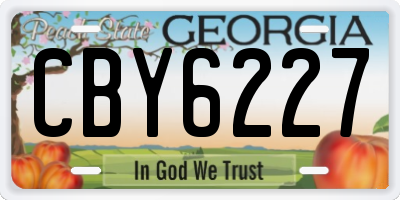 GA license plate CBY6227