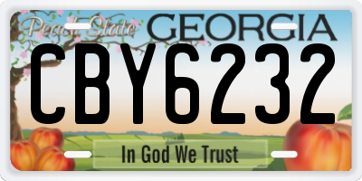 GA license plate CBY6232