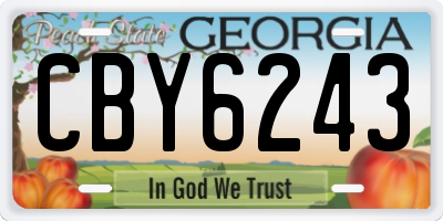 GA license plate CBY6243