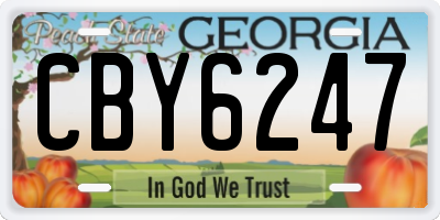 GA license plate CBY6247