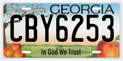 GA license plate CBY6253