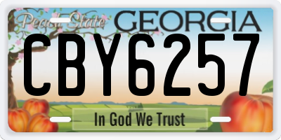 GA license plate CBY6257