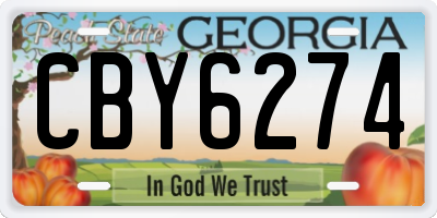 GA license plate CBY6274