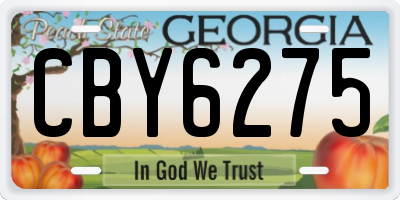 GA license plate CBY6275