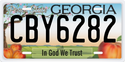 GA license plate CBY6282