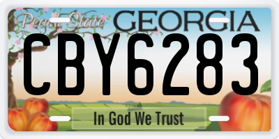 GA license plate CBY6283