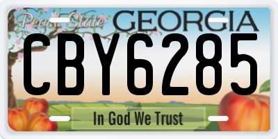 GA license plate CBY6285