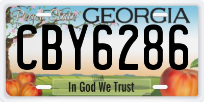 GA license plate CBY6286
