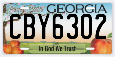 GA license plate CBY6302