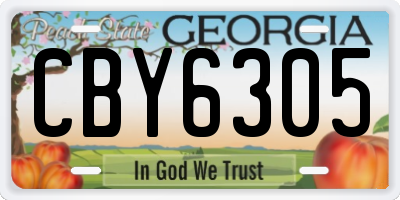 GA license plate CBY6305