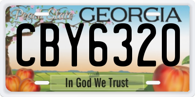 GA license plate CBY6320