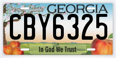 GA license plate CBY6325