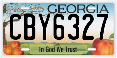 GA license plate CBY6327