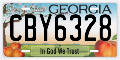 GA license plate CBY6328
