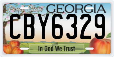 GA license plate CBY6329