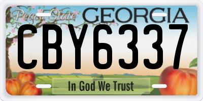 GA license plate CBY6337