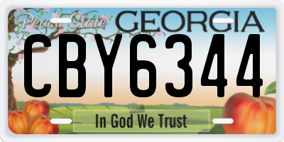 GA license plate CBY6344