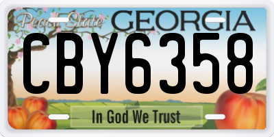 GA license plate CBY6358