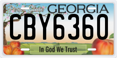 GA license plate CBY6360