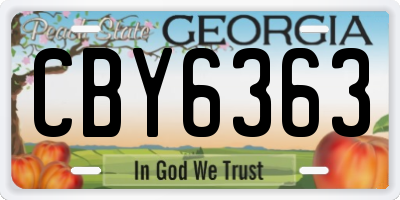 GA license plate CBY6363
