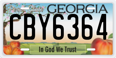GA license plate CBY6364