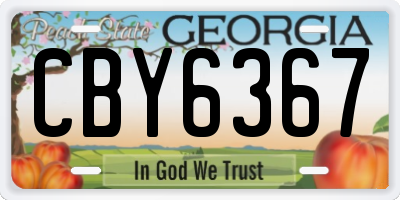 GA license plate CBY6367