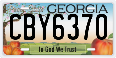 GA license plate CBY6370