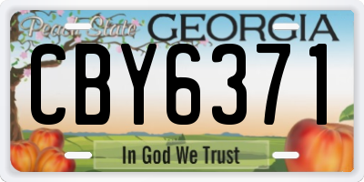 GA license plate CBY6371
