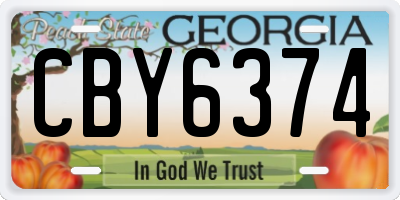 GA license plate CBY6374