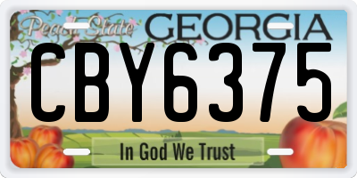 GA license plate CBY6375