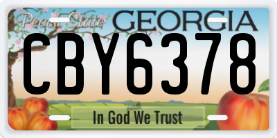 GA license plate CBY6378