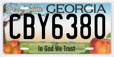 GA license plate CBY6380