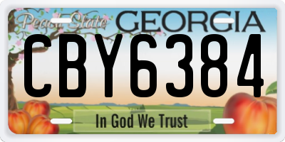 GA license plate CBY6384