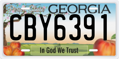 GA license plate CBY6391