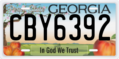 GA license plate CBY6392
