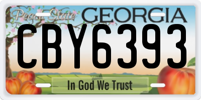 GA license plate CBY6393