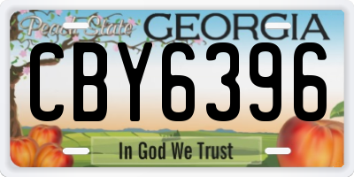 GA license plate CBY6396