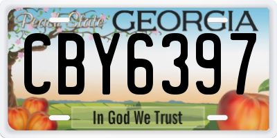 GA license plate CBY6397
