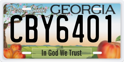 GA license plate CBY6401
