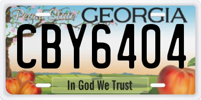 GA license plate CBY6404