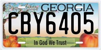 GA license plate CBY6405