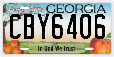 GA license plate CBY6406