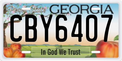 GA license plate CBY6407