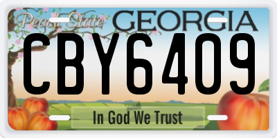 GA license plate CBY6409