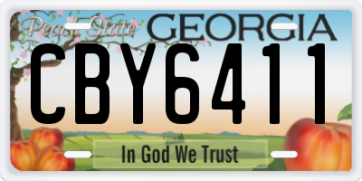 GA license plate CBY6411