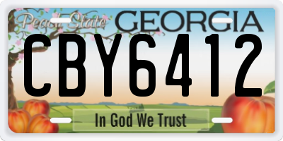 GA license plate CBY6412